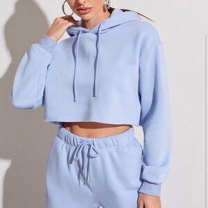 Cropped draw string hoodie